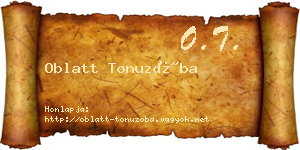 Oblatt Tonuzóba névjegykártya